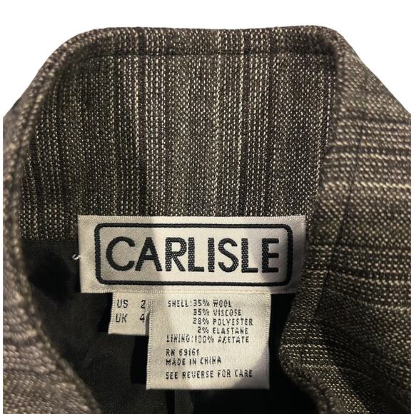 Carlisle Wool Blend 3 Piece Suit Set Turtle Shell Buttons Pleated Hem Skirt - Picture 8 of 8